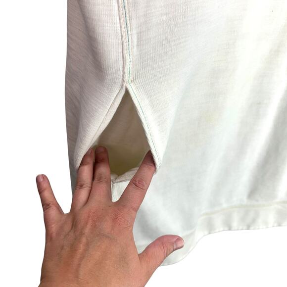 Tommy Bahama Ivory Quarter Zip Top L Tencel Blend‎ Quiet Luxury Coastal Casual - Picture 6 of 11